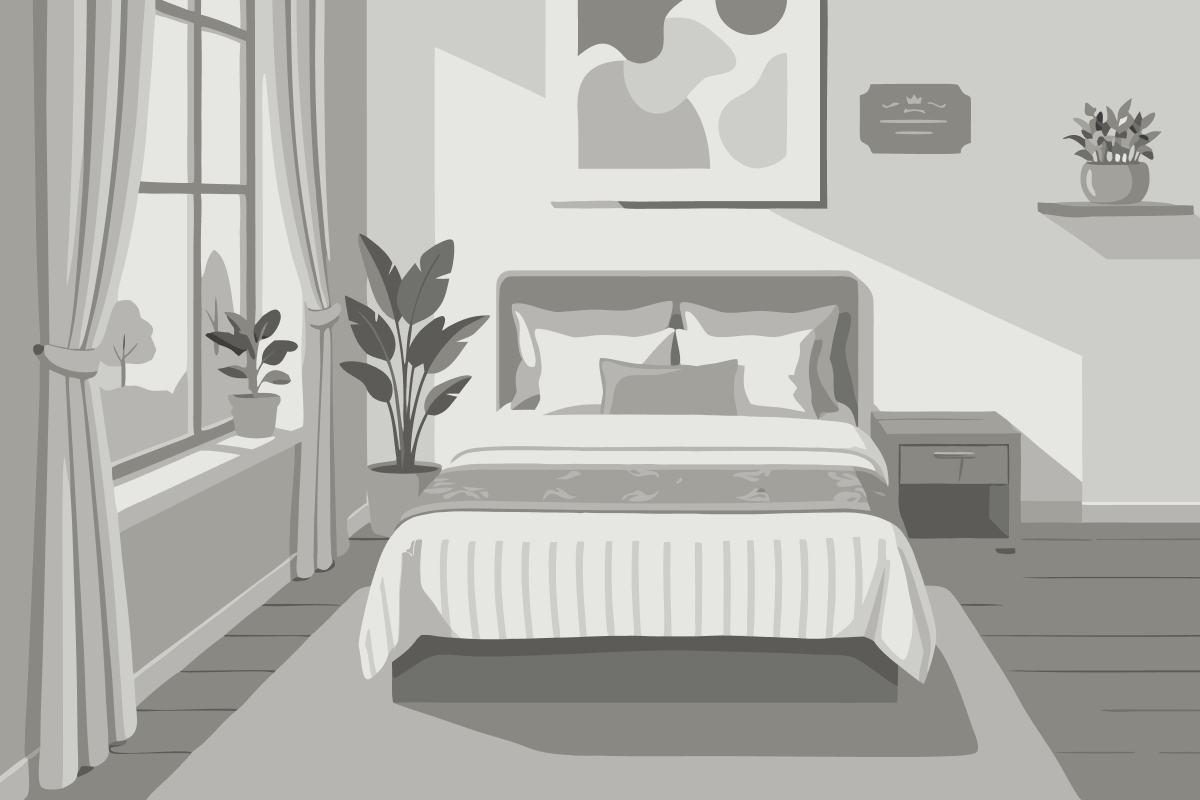 Quarto conjugado com cama king-size e vista da montanha